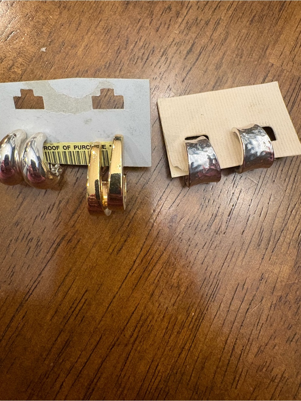 Gold and Silver Hoop clip Earrings